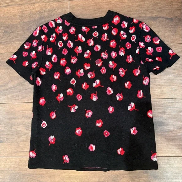 Kate Spade Falling Petals Knit Pullover Crew Neck Sweater Top - Picture 2 of 5